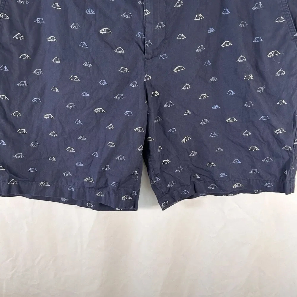 Eddie Bauer Shorts Mens 42 Navy Blue Camping Theme Pockets 100% Cotton - Picture 3 of 10